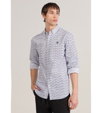 Bendorff para hombre. 840345232 Camisa manga larga poplin con miniprint azul (S), Casual, Algodón
