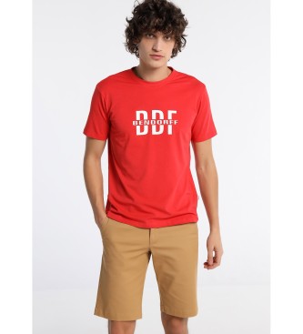 Bendorff para homem. T-Shirt Short Sleeve Logotipo Bdf vermelho