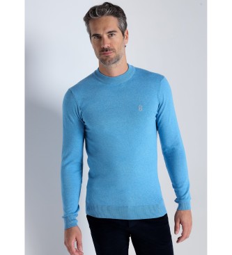 Bendorff para hombre. 870225164 Jersey basico con cuello medio azul (3XL), Casual, Algodón, Manga larga