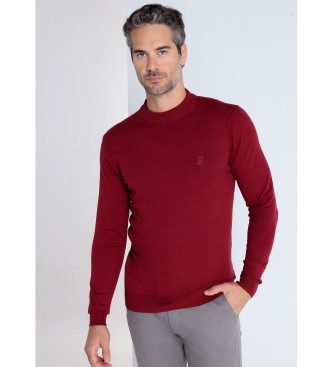 Bendorff para hombre. 870225164 Jersey basico con cuello medio (XL), Casual, Granate, Algodón, Manga larga