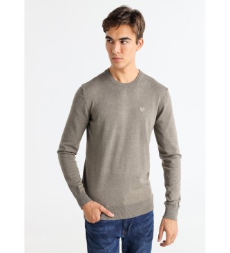 Bendorff para hombre. 870205164 Jersey básico de punto con Logo bordado gris (M), Casual, Algodón, Manga larga