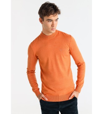 Bendorff para hombre. 870225164 Jersey básico de punto cuello Perkins naranja (M), Casual, Algodón, Manga larga
