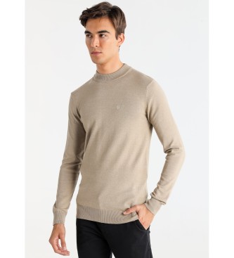 Bendorff para hombre. 870225164 Jersey básico de punto cuello Perkins beige (M), Casual, Algodón, Manga larga