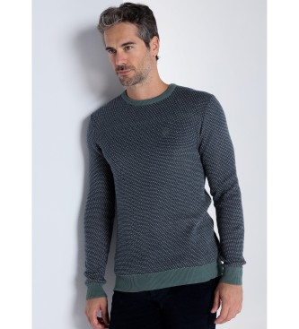 Bendorff para hombre. 870365289 Jersey de cuello caja Jacquard verde (XXL), Casual, Algodón, Manga larga