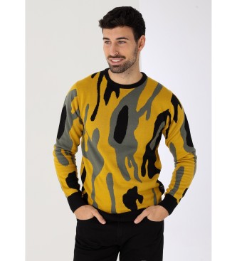 Bendorff para hombre. 870565460 Jersey Jaquard amarillo (XXL), Casual, Acrílico, Manga larga