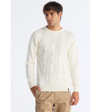 Bendorffvoor mannen. 870685577 Beige gevlochten trui (L), Casual, Katoen