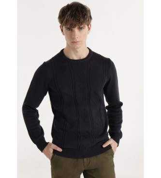 Bendorff para hombre. 870685577 Jersey trenzado negro (S), Casual, Algodón