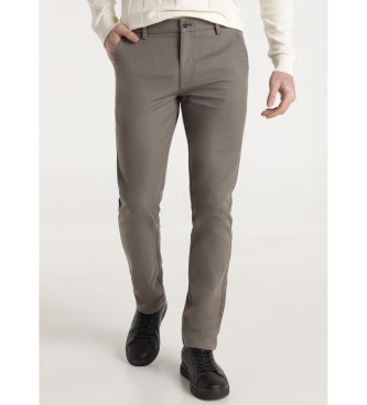 Bendorff para hombre. 803215634 Pantalón chino Slim Dobby gris (36), Casual, Algodón