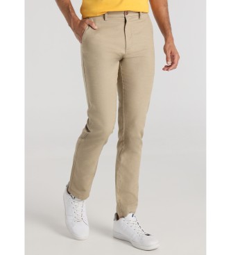 Bendorff para hombre. 803215549 Pantalón chino slim fit beige (38), Casual, Algodón