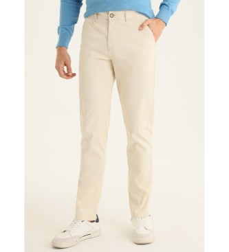 Bendorff para hombre. 800105385 Pantalones Chino Slim - Tiro Medio tejido canutillo beige (29), Casual, Algodón, Clásico, Bendorff outlet 20