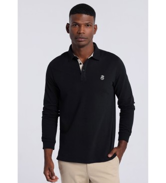 Bendorff para hombre. 830285125 Polo básico de manga larga negro (M), Casual, Algodón