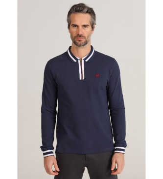 Bendorff para hombre. 850425248 Polo de manga larga con cremallera marino (3XL), Casual, Algodón