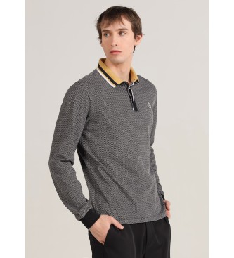 Bendorff para hombre. 830515261 Polo de manga larga con mini print geométrico gris (3XL), Casual, Algodón
