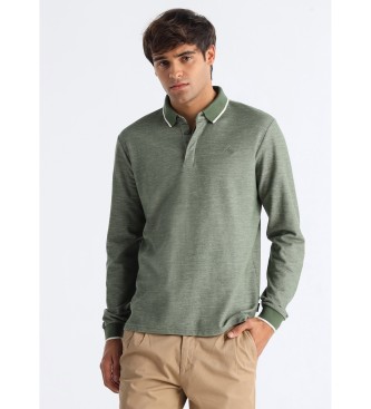 Bendorff für Herren. 831285623 Grünes Poloshirt mit Kontrast (XXL), Lässig, Baumwolle, Langarm