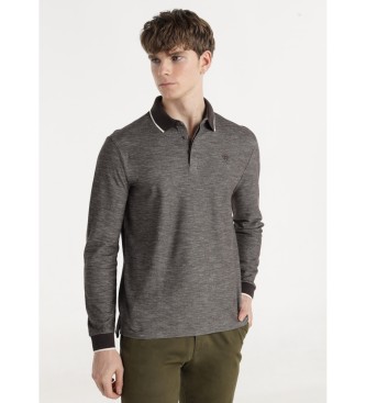 Bendorff für Herren. 831285623 Kontrastreiches graues Poloshirt (XL), Lässig, Baumwolle, Langarm