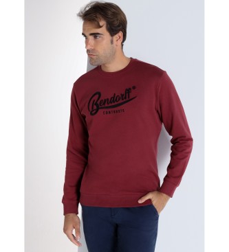 Bendorff para hombre. 860215264 Sudadera basica con cuello caja (M), Casual, Granate, Algodón, Manga larga