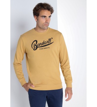 Bendorff para hombre. 860215264 Sudadera basica con cuello caja mostaza (L), Casual, Algodón, Manga larga