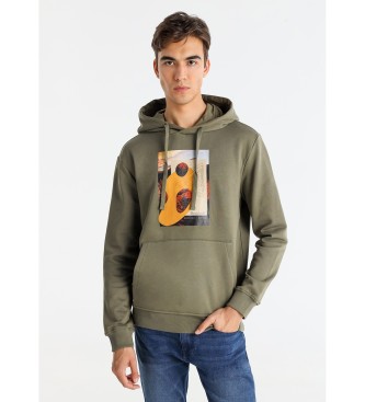 Bendorff para hombre. 860465466 Sudadera Lumber verde (S), Casual, Algodón, Manga larga