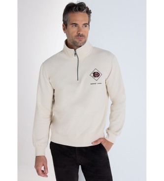 Bendorff para hombre. 860195253 Sudadera con cierre de cremallera blanco roto (XXL), Casual, Algodón, Manga larga
