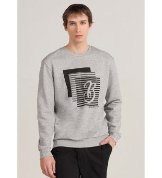 Bendorff para hombre. 860225276 Sudadera grafica cuello redondo gris (S), Casual, Algodón, Manga larga