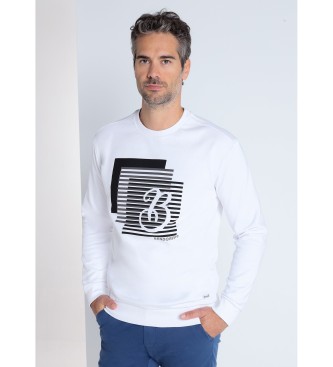 Bendorff para hombre. 860225276 Sudadera grafica con cuello caja blanco (M), Casual, Algodón, Manga larga