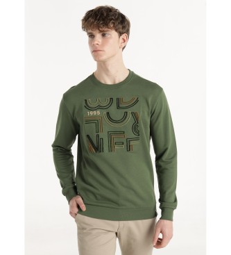 Bendorff para hombre. 860605628 Sudadera gráfica flock verde (XL), Casual, Algodón, Manga larga