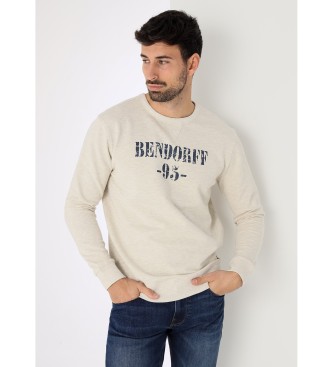 Bendorff para hombre. 860435424 Sudadera sin capucha cuello caja grafica gris (XXL), Casual, Algodón