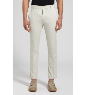 Bikkembergs para hombre. BMP0750 Pantalón Slim Entallado beige (54), Casual, Algodón