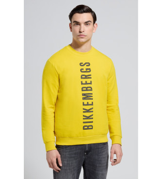 Bikkembergs para hombre. BMF0482 Sudadera 3D amarillo (L), Casual, Algodón