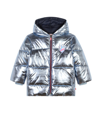 Billieblush para niña. U20424 Anorak con capucha plateado (12Años= 150cm), Plata, Casual, Poliuretano, moda infantil, Billieblush outlet 202