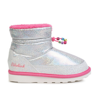 Billieblush para niña. U20585 Botines de nieve de piel plateado (34), Blanco, Plano, Ninguno, Casual, Deportivo, moda infantil, Billieblush