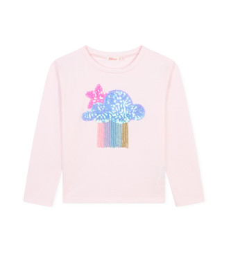 Billieblush para niña. U20645 Camiseta M.l. rosa (8Años= 126cm), Casual, Algodón, Manga larga, moda infantil, Billieblush outlet 2024.