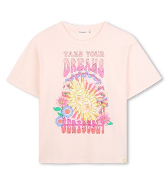 Billieblush para niña. U21224 Camiseta Dreams rosa (8años= 126cm), Casual, Algodón, Manga corta, moda infantil