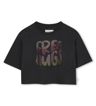 Billieblush para niña. U21227 Camiseta Free negro (14años= 156cm), Casual, Algodón, Manga corta, moda infantil