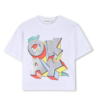 Billieblush para niño. U21695 Camiseta Canal blanco (10años= 138cm), Casual, Algodón, Manga corta, moda infantil