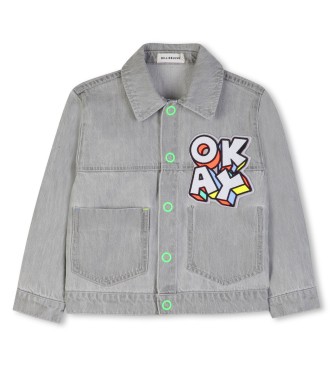 Billieblush för pojkar. U22120 Grå jeansjacka (5Y= 108cm), Casual, Denim, barnmode