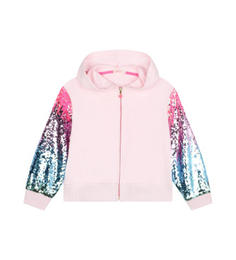 Billieblush para niña. U20465 Cárdigan con felpa francesa rosa (12Años= 150cm), Casual, Algodón, moda infantil, Billieblush outlet 2024.