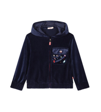 Billieblush para niña. U20516 Cárdigan Terciapelo marino (10Años= 138cm), Casual, Algodón, moda infantil, Billieblush outlet 2024.