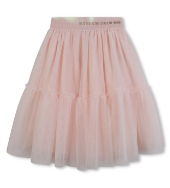 Billieblush para niña. U21317 Falda Malla rosa (4años= 102cm), Casual, Sintético, moda infantil