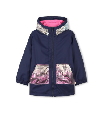 Billieblush para niña. U21632 Impermeable Liso marino (5Años= 108cm), Casual, Poliéster, moda infantil