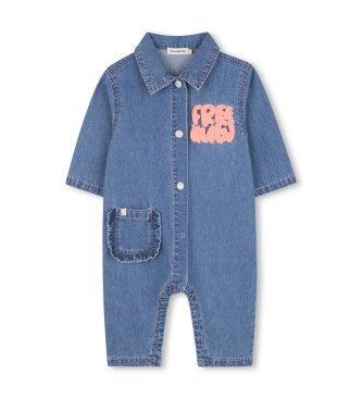 Billieblush para niña. U21257 Mono Denim azul (18meses= 81cm), Casual, Algodón, Manga larga, moda infantil