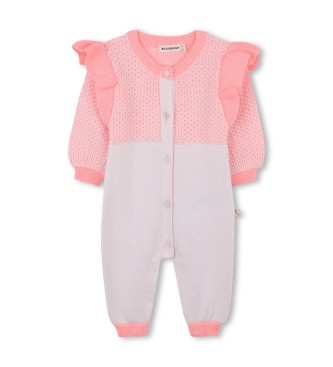 Billieblush para niña. U21445 Mono Baby Rosa (9meses= 71cm), Blanco, Casual, Poliéster, Manga larga, moda infantil