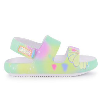 Billieblush para niña. U21989 Sandalias Aqua multicolor (26), Plano, Velcro, Casual, moda infantil