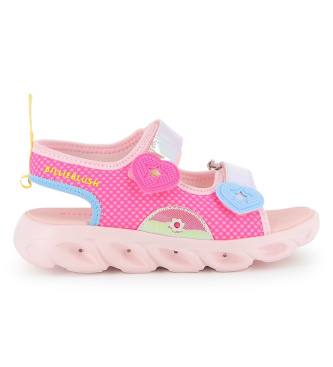 Billieblush para niña. U21992 Sandalias Malla rosa (26), Plano, Velcro, Casual, moda infantil