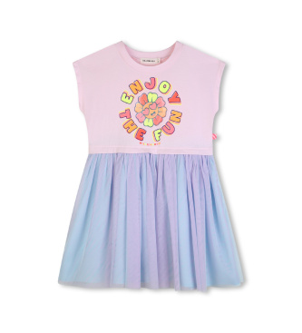 Billieblush para niña. U21838 Vestido Bicolor rosa (4años= 102cm), Casual, Poliéster, Manga corta, moda infantil