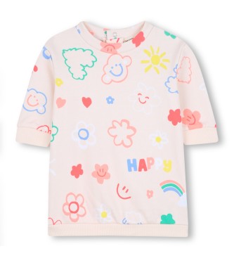 Billieblush para niña. U21258 Vestido Felpa rosa (6meses= 67cm), Casual, Sintético, Manga larga, moda infantil