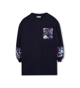 Billieblush para niña. U21285 Vestido Spark marino (10Años= 138cm), Casual, Algodón, moda infantil