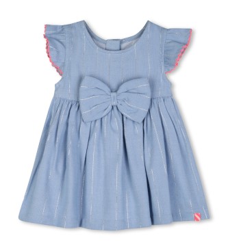 Billieblush para niña. U21816 Vestido Visc azul (12meses= 74cm), Casual, Fiesta, Viscosa, Manga corta, moda infantil