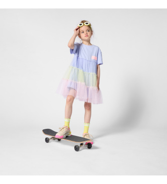 Billieblush para niña. U21823 Vestido Volantes azul (6años= 114/119cm), Casual, Poliéster, Manga corta, moda infantil