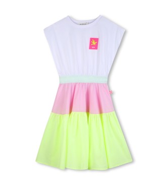 Billieblush para niña. U21826 Vestido Bicolor blanco (8años= 126cm), Casual, Algodón, Sin mangas / Tirantes, moda infantil